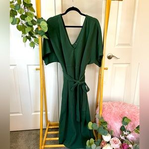 ASOS Curve midi dress with tie waist.